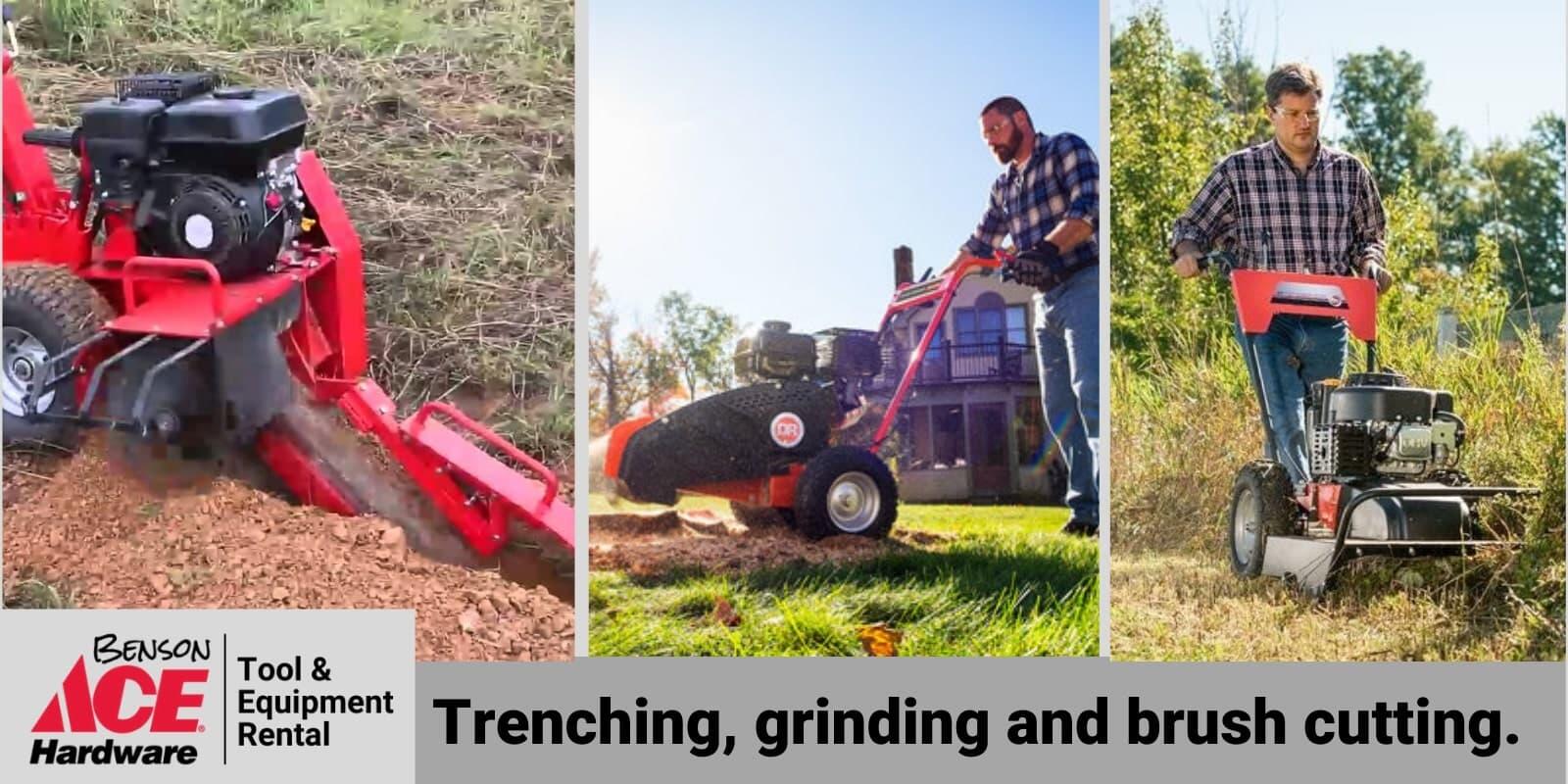 Trenching, Grinding and Brush Cutting Rentals